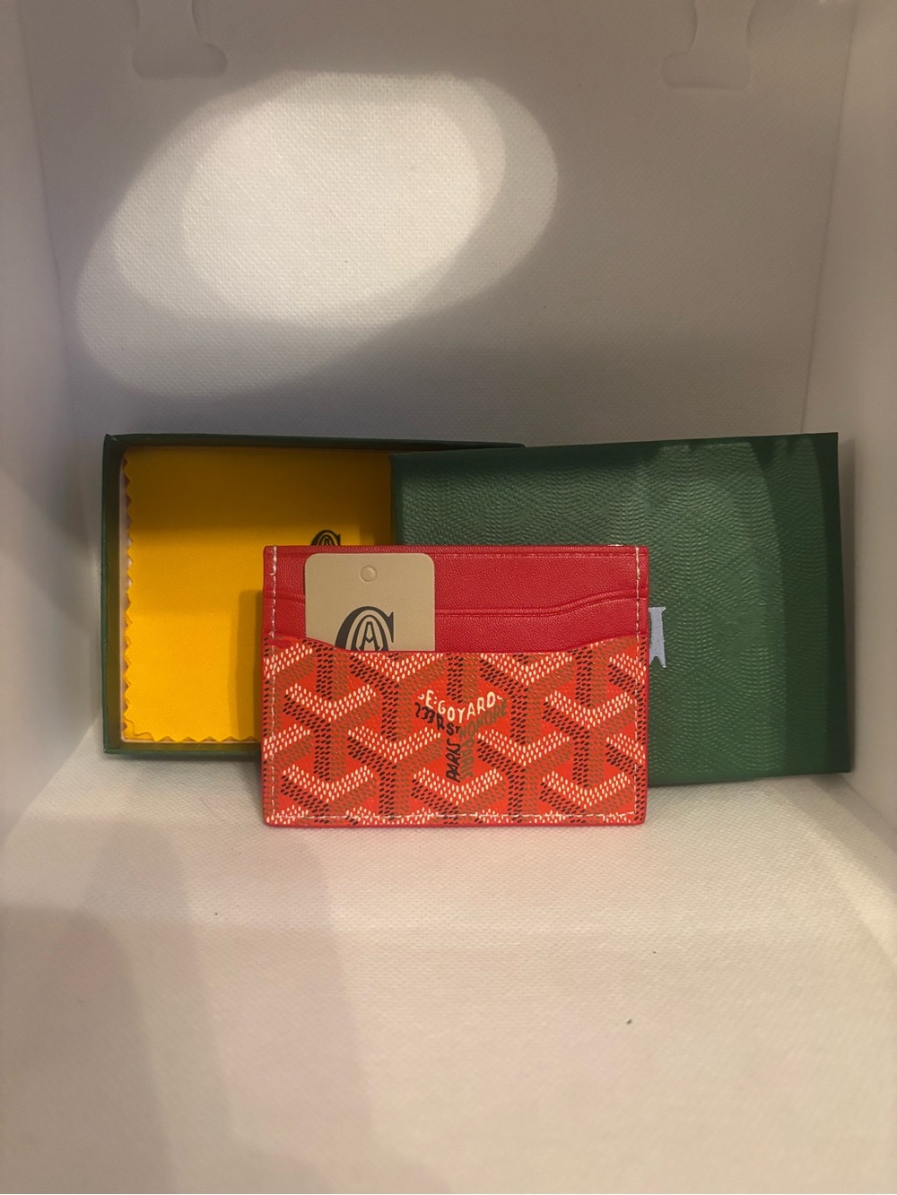 Chevron Patterned Red Card Holder